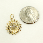 Load image into Gallery viewer, GDP189. 14K Solid Gold Diamond Flower Charm
