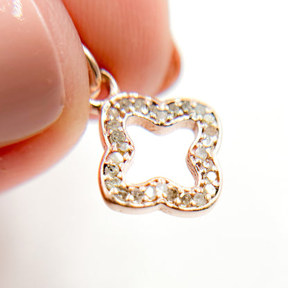 Diamond Sterling Silver Flower Charm