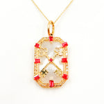 Load image into Gallery viewer, 14K Gold Keys Rectangle Pendant
