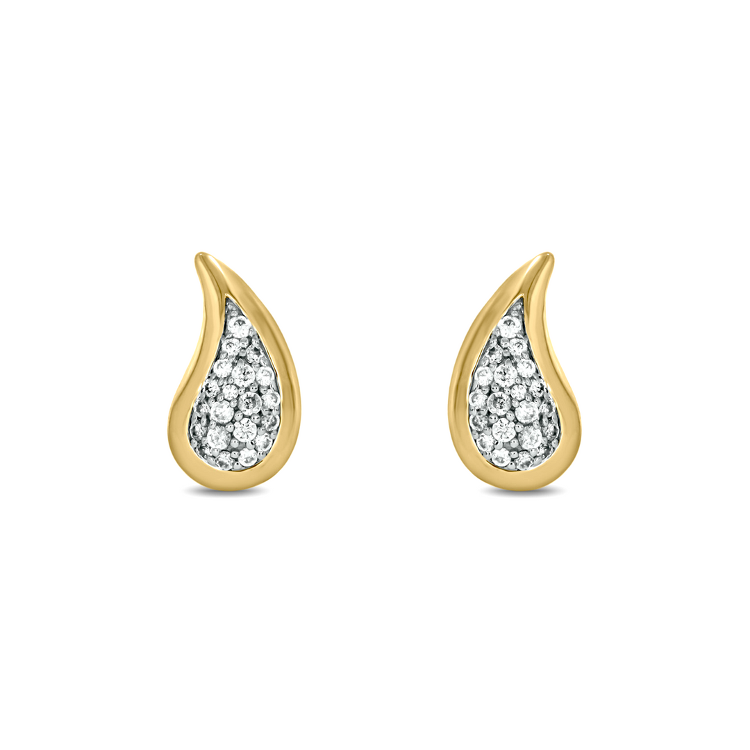 EFC53026. 14k Solid Gold Diamond Drop Studs Earrings