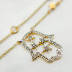 Load image into Gallery viewer, 14K Solid Gold Hamsa and Stars Diamond Necklace. GDP803
