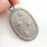 Load image into Gallery viewer, DP527. Diamond Sterling Silver Oval Stars Pendant
