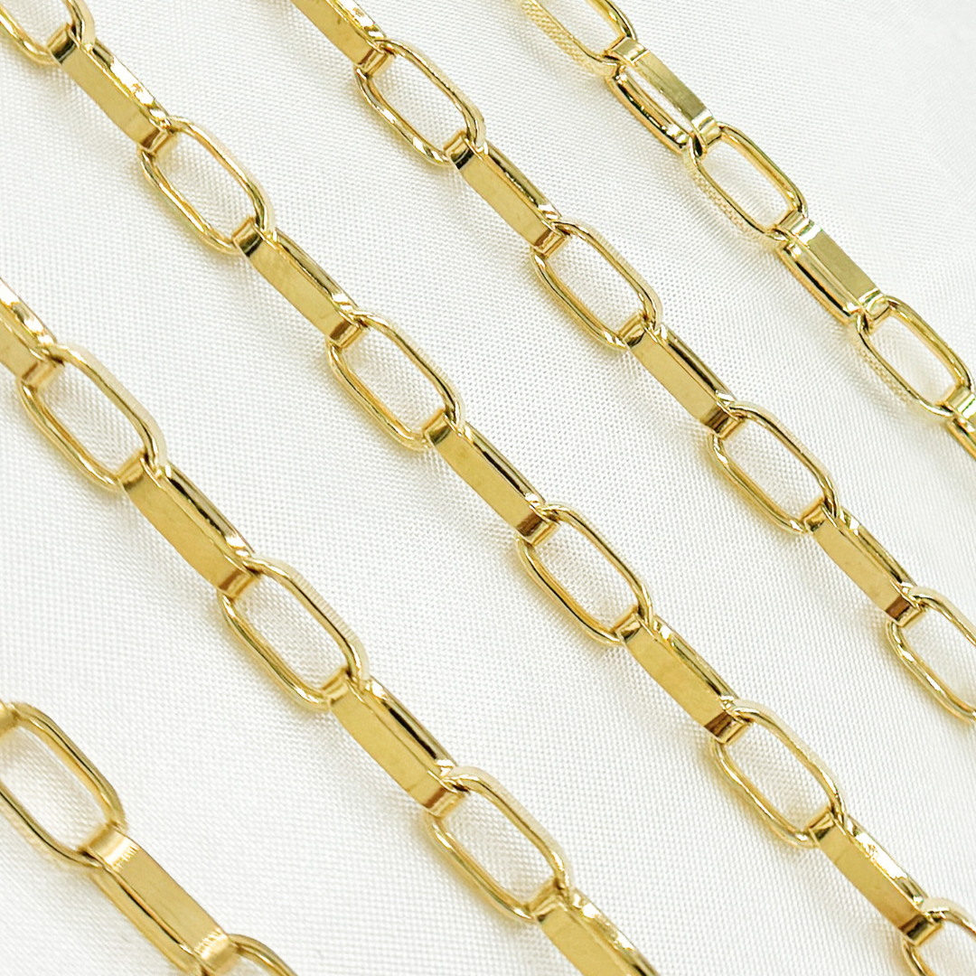 Gold Plated 925 Sterling Silver Flat Oval Link Chain