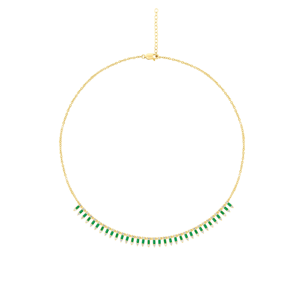 NFL70815. 14K Solid Gold Diamond and Gemstone Dangle Necklace