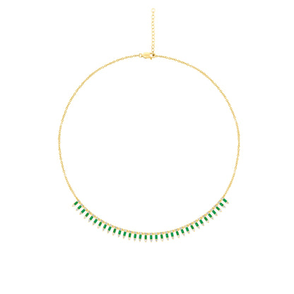 NFL70815. 14K Solid Gold Diamond and Gemstone Dangle Necklace