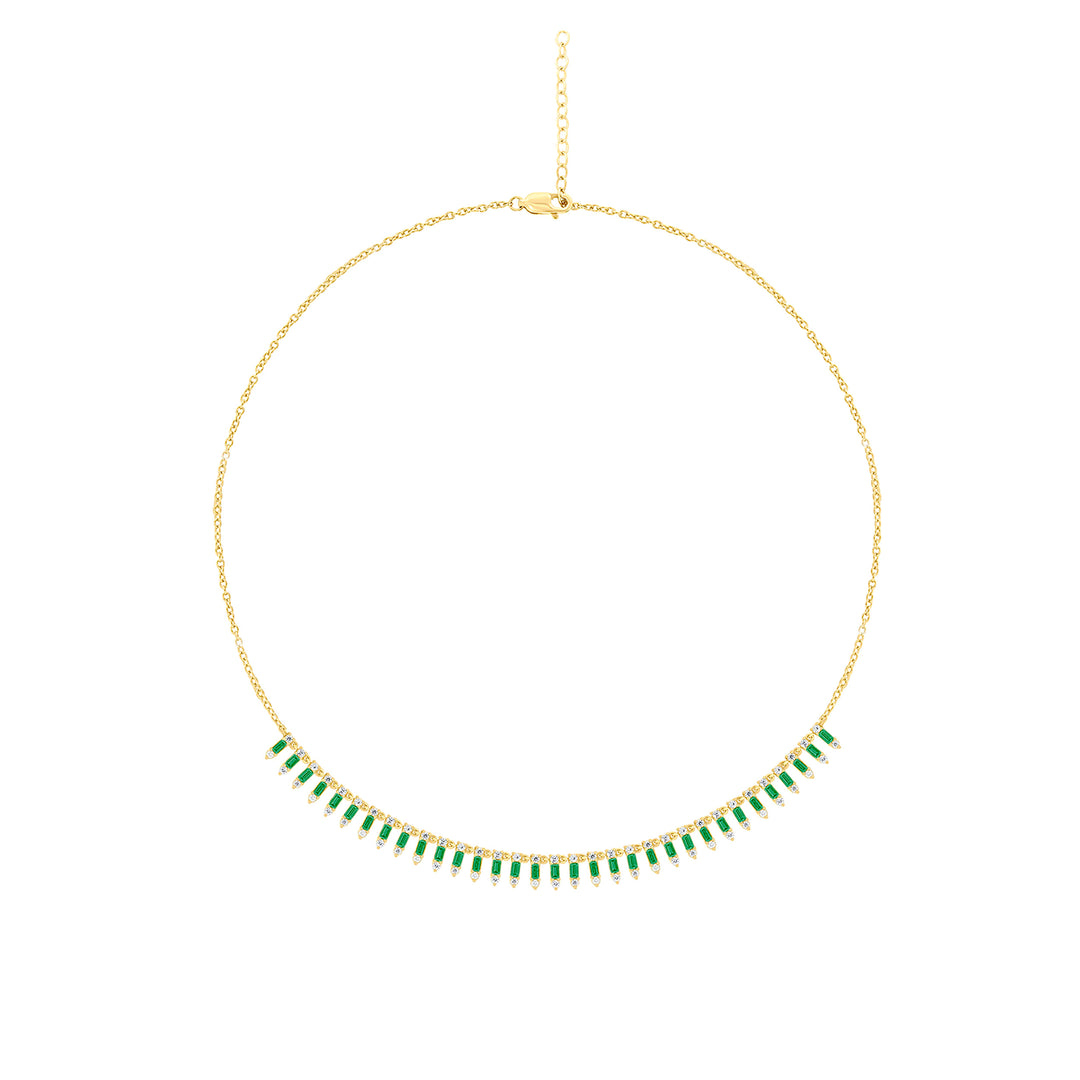 NFL70815EM. 14K Solid Gold Diamond and Gemstone Dangle Necklace