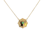 Load image into Gallery viewer, 14k Solid Gold Emerald Heart and Diamond Necklace. CN96235EM
