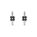 Load image into Gallery viewer, EHC57662. 14K Solid Gold Floral Diamond &amp; Gemstone Hoop Earrings