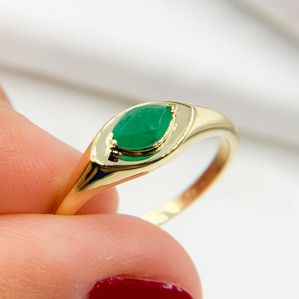 14K Solid Gold Gemstone Ring.