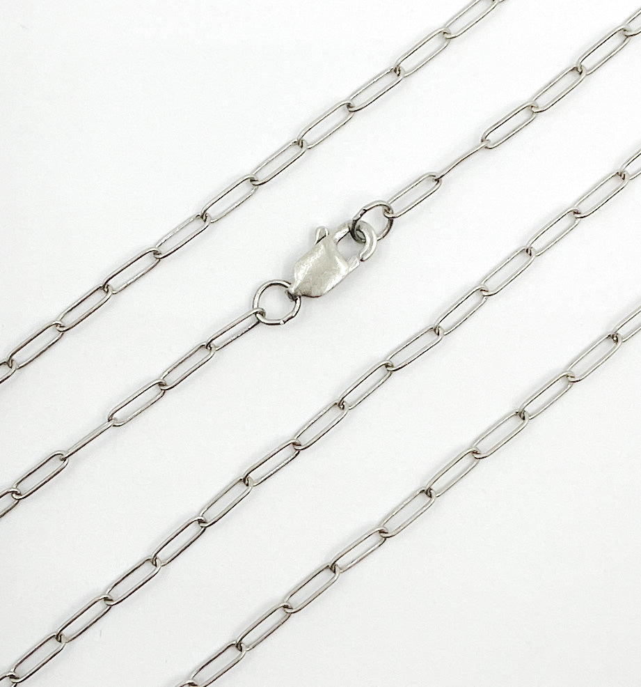 Oxidized 925 Sterling Silver Paperclip Finished Necklace. 1606OX Finished Necklace