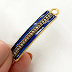 Load image into Gallery viewer, DC514A. Diamond Sterling Silver Rectangle Enamel Connector
