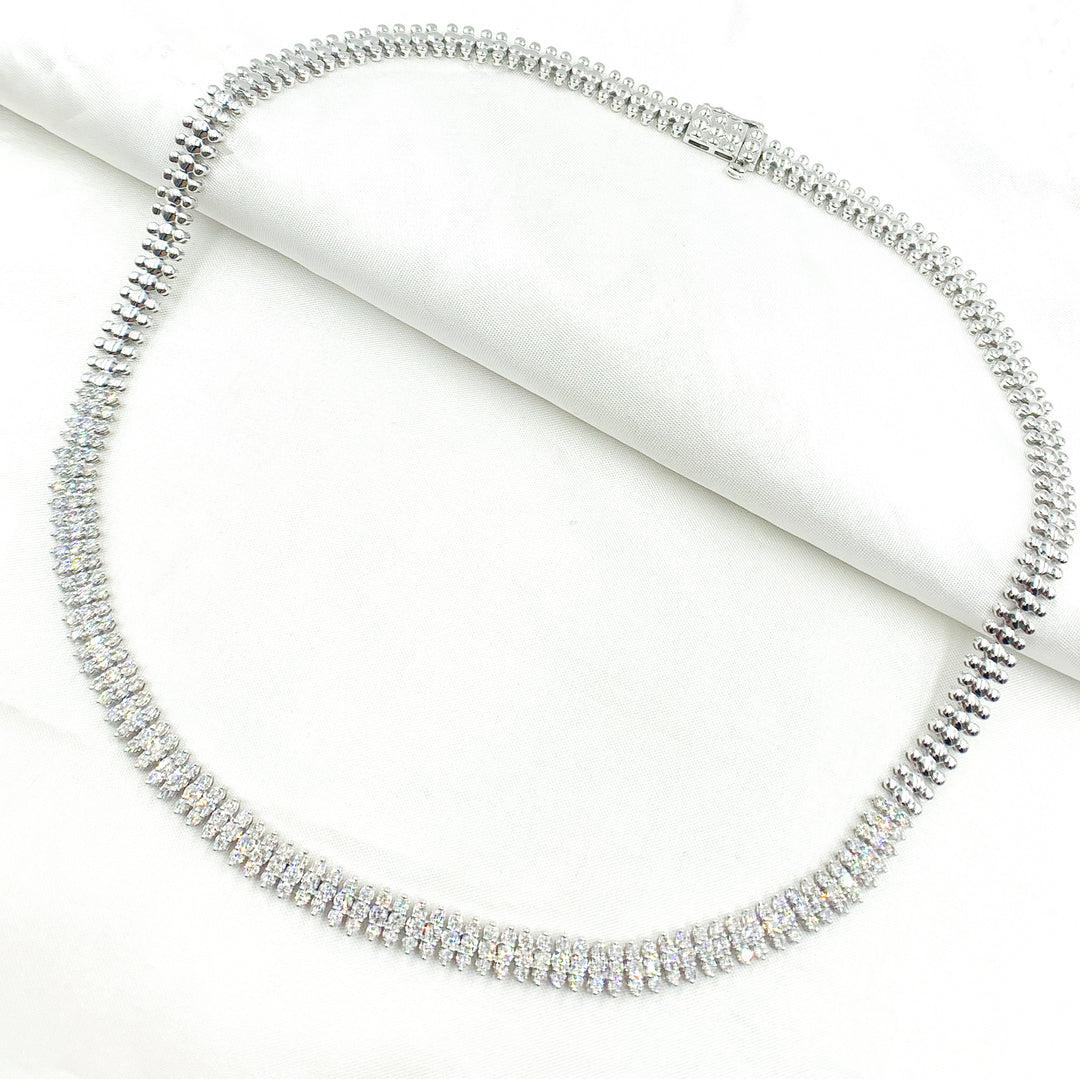 14K Solid White Gold Diamond Necklace. NFT70751