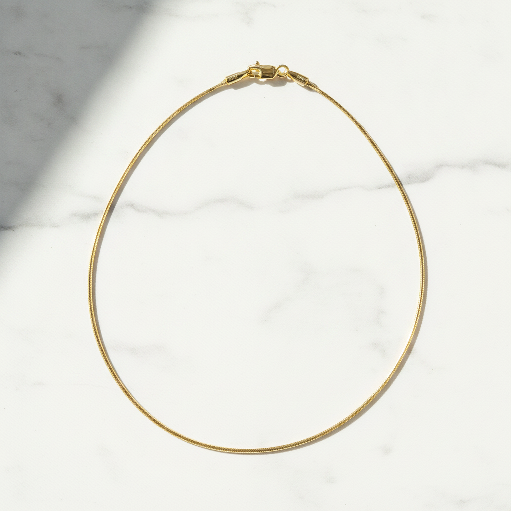 120CCTD. 14k Solid Yellow Gold Snake Necklace
