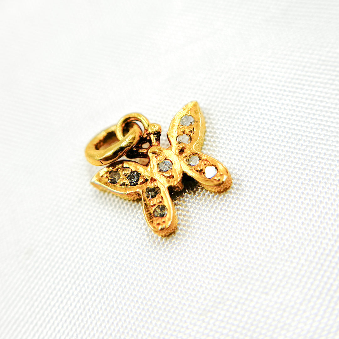 DC093. Diamond Silver Butterfly Charm