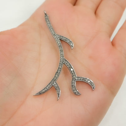DC448. Diamond & Sterling Silver Horn Pendant