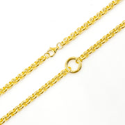 000HVR0064069. 14K Solid Yellow Gold Round Rolo Hollow Fancy Chain Necklace