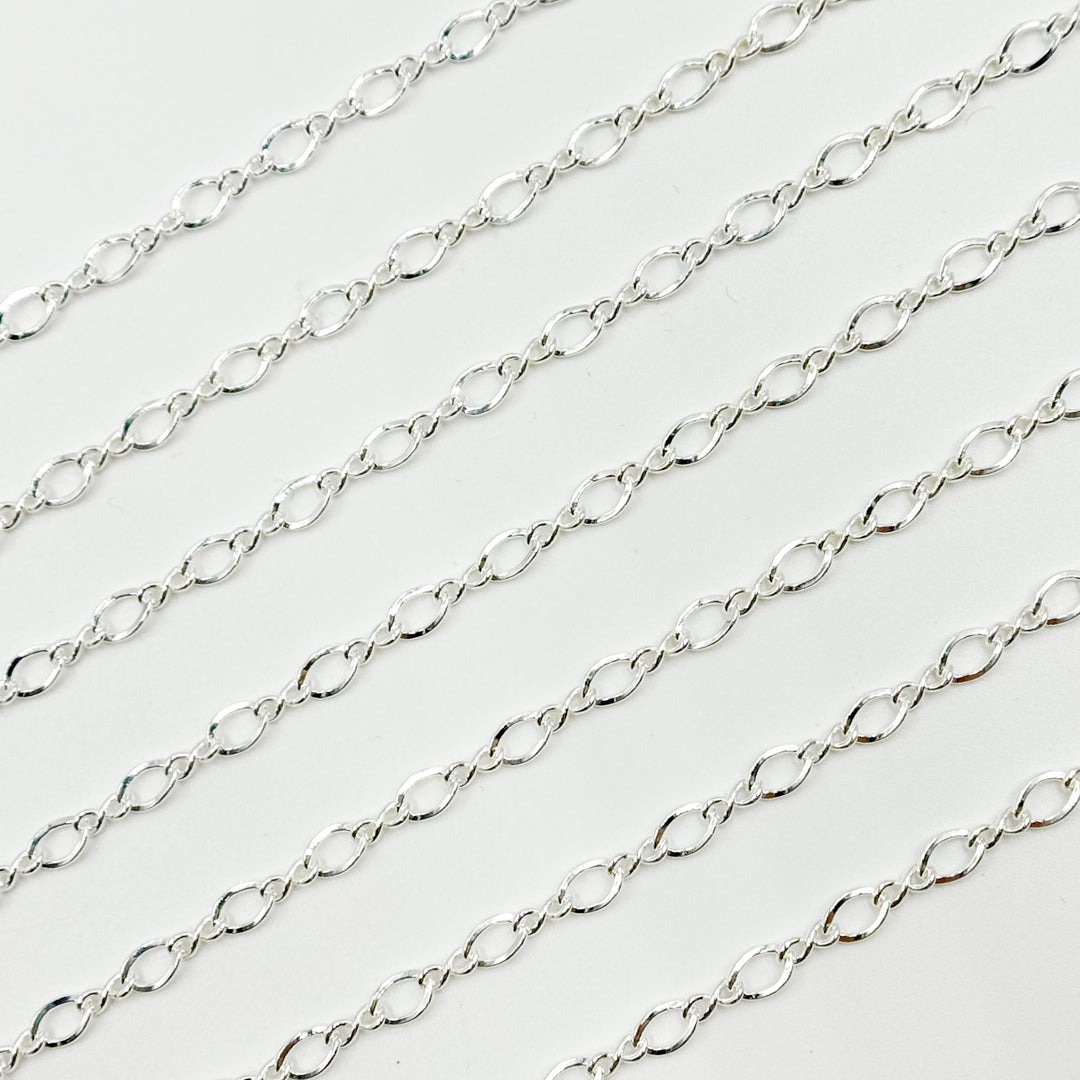 274SS. Sterling Silver Oval and Infinity Link Chain