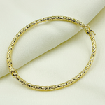 Load image into Gallery viewer, Bangle2. 14K Solid Gold Bangle Diamond Cut