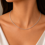 Load image into Gallery viewer, 200CPBBWG. 14K Solid White Gold Ball Necklace