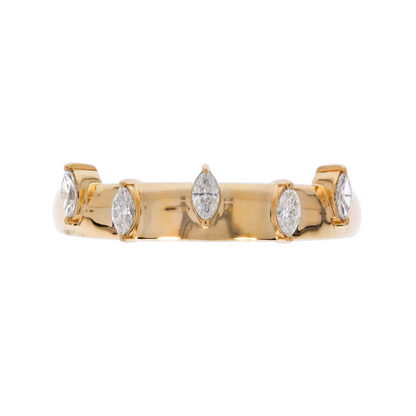 14K Solid Gold Diamond Band Ring