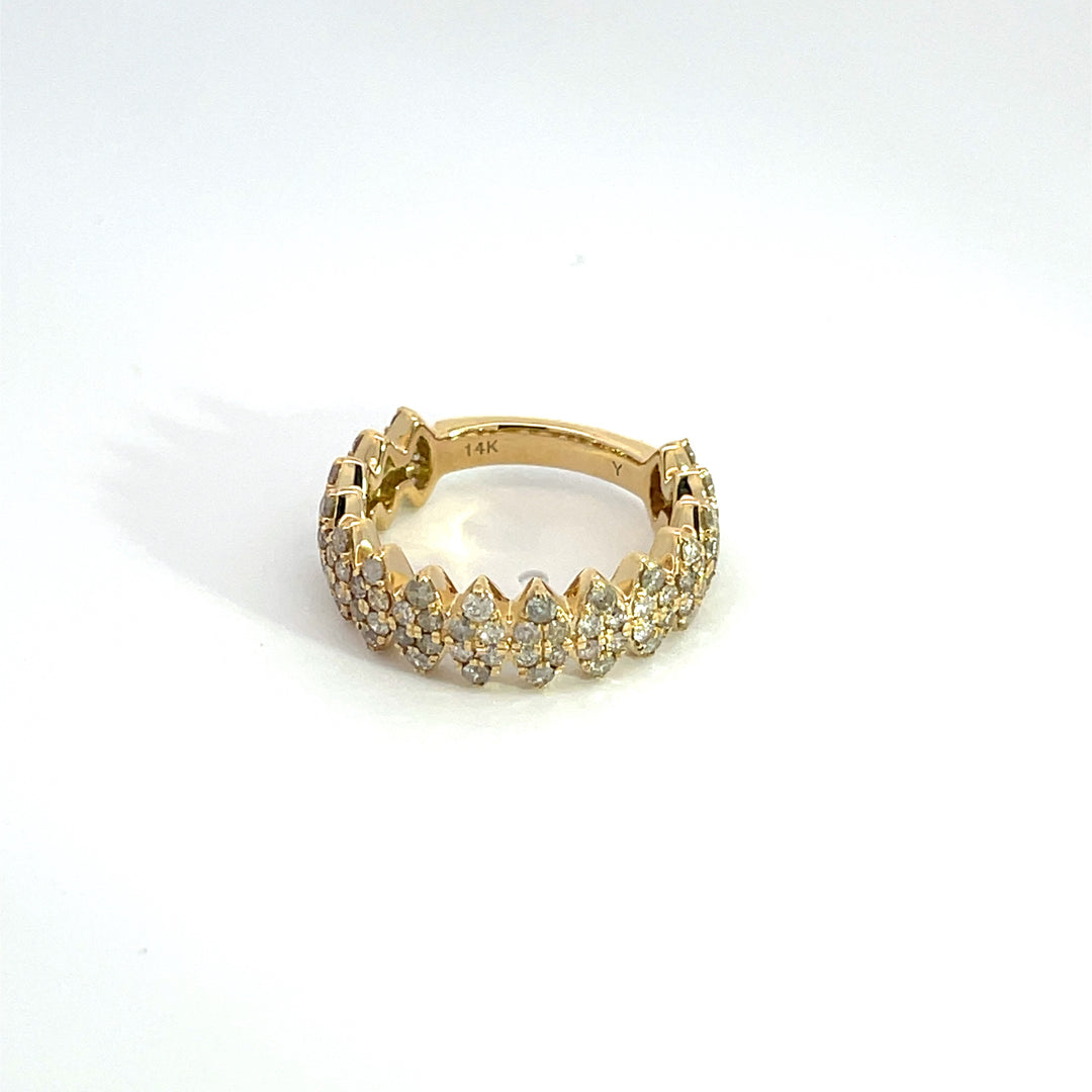 14K Solid Gold Diamond Band Ring. RFL17458