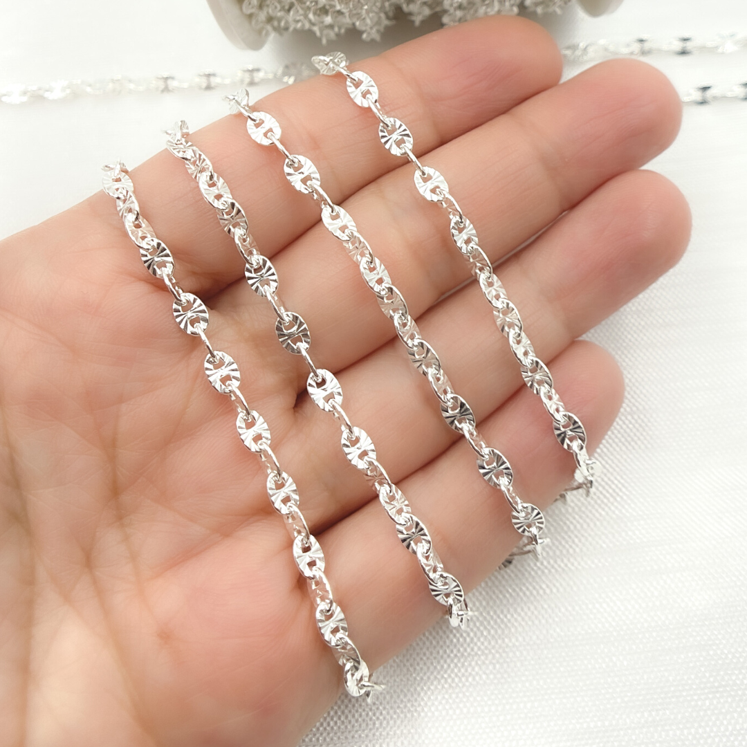 925 Sterling Silver Diamond Cut Marina Chain. V90SS