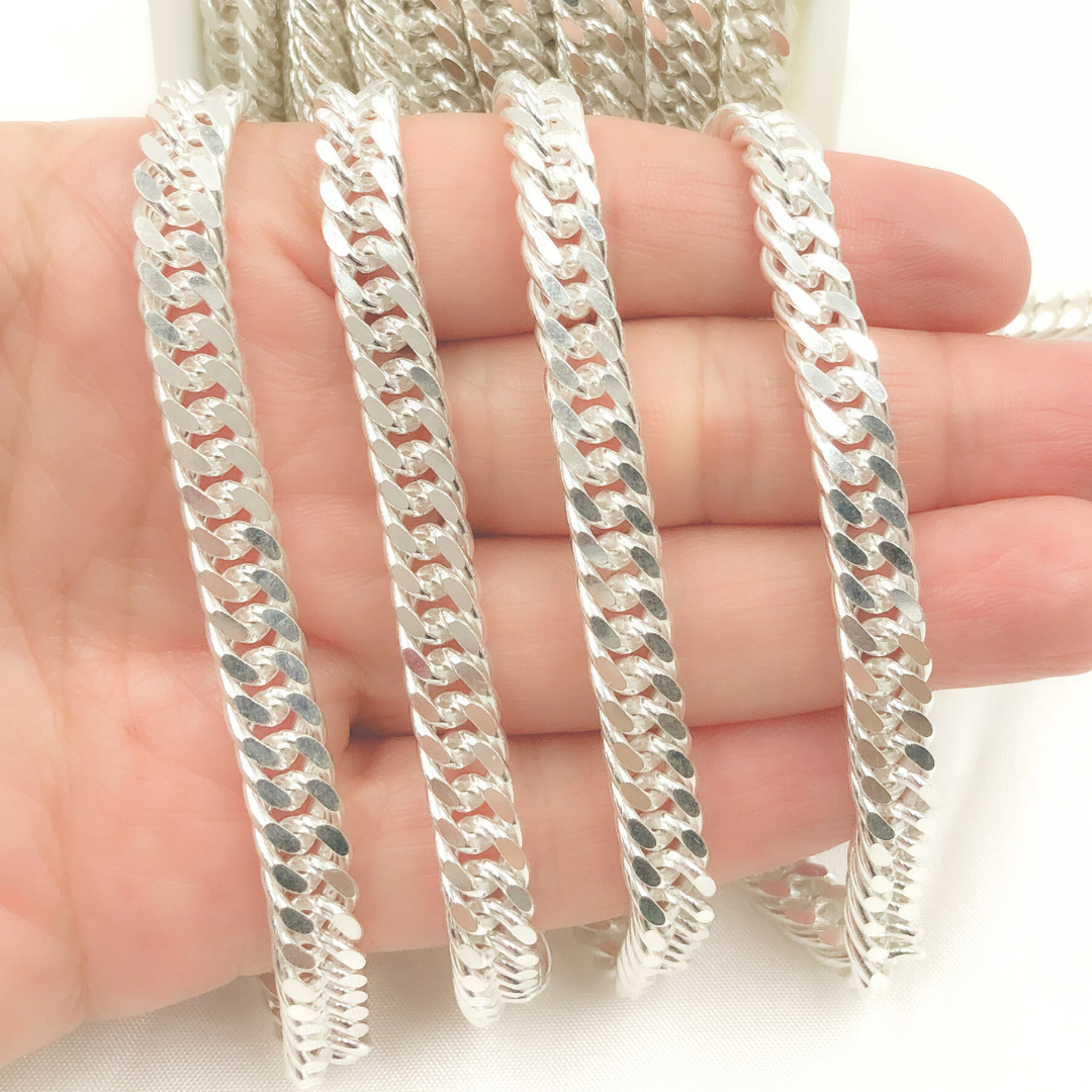 925 Sterling Silver Double Curb Chain. Y69SS