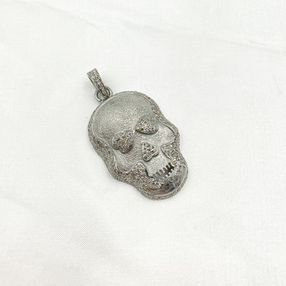 DP431. Diamond Sterling Silver Skull Pendant