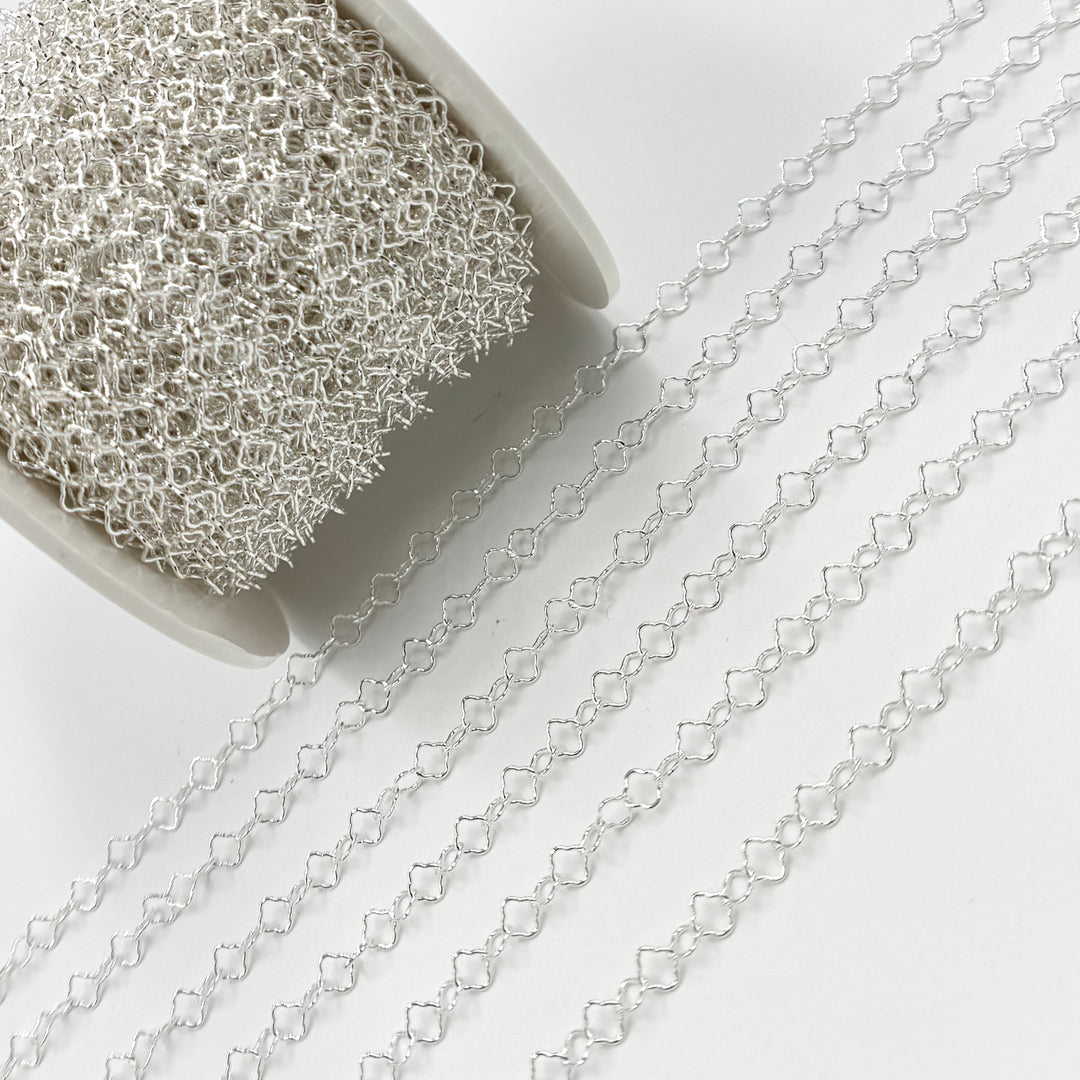 V277SS. Sterling Silver Clover Link Chain