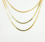 Load image into Gallery viewer, 925 Sterling Silver Herringbone Gold Plated 4.3 mm width Necklace. HER2GPNecklace
