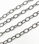 Load image into Gallery viewer, Black Rhodium 925 Sterling Silver Twisted Oval Link Chain. BR21
