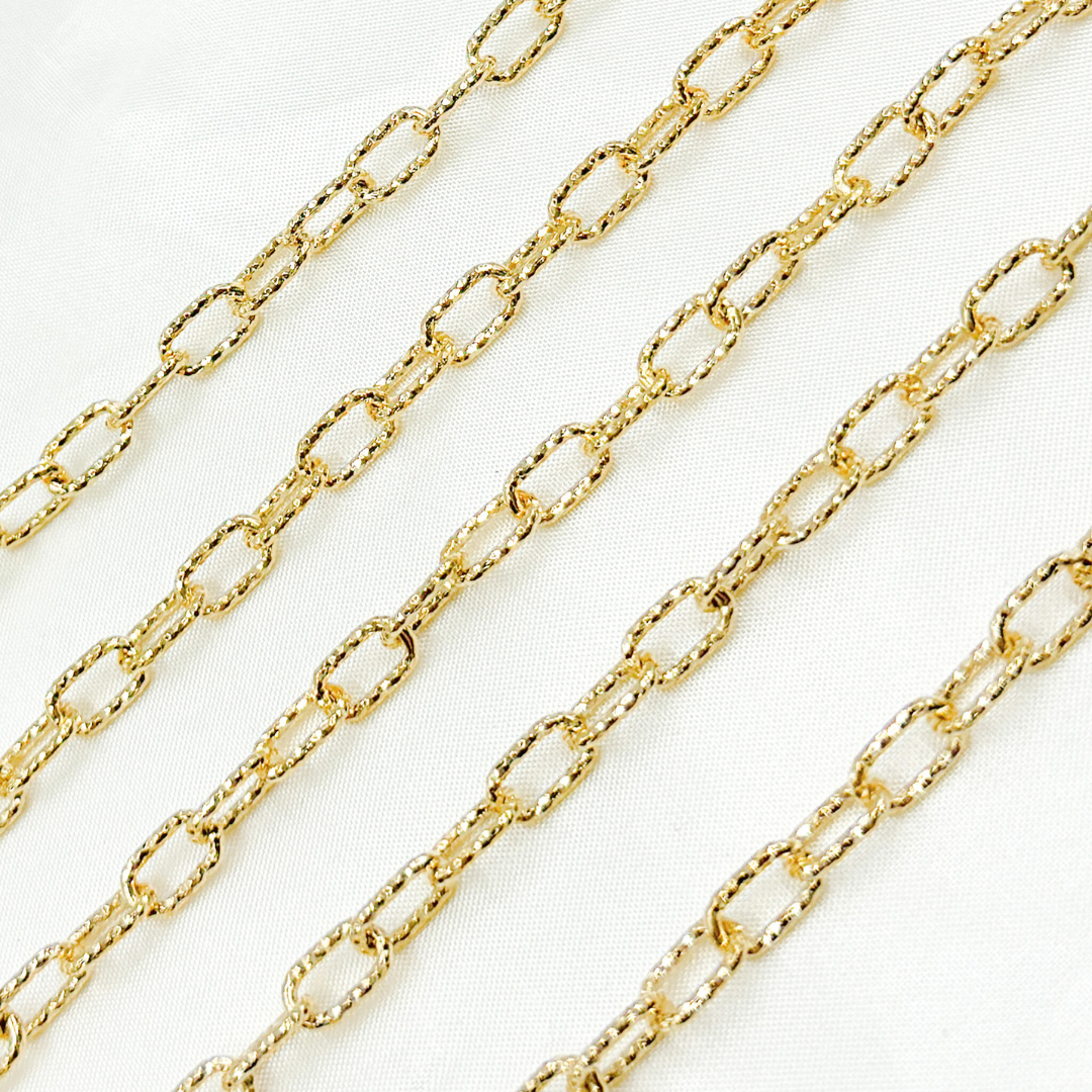 Gold Plated 925 Sterling Silver Diamond Cut Paperclip Chains