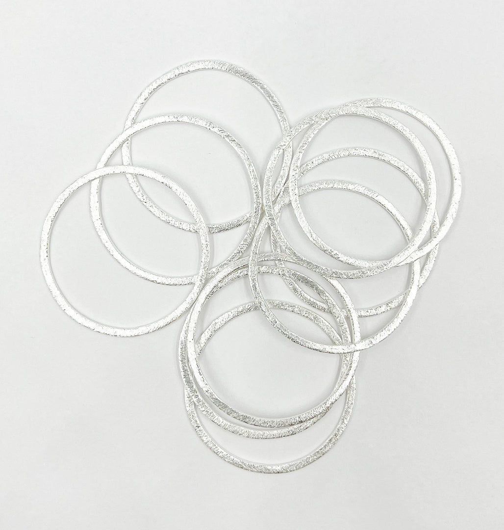 BS7-SS. Sterling Silver Circle Connector 40mm