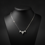 Load image into Gallery viewer, NT402973. 14K Solid Gold 3 Hearts Dainty Tiny Necklace