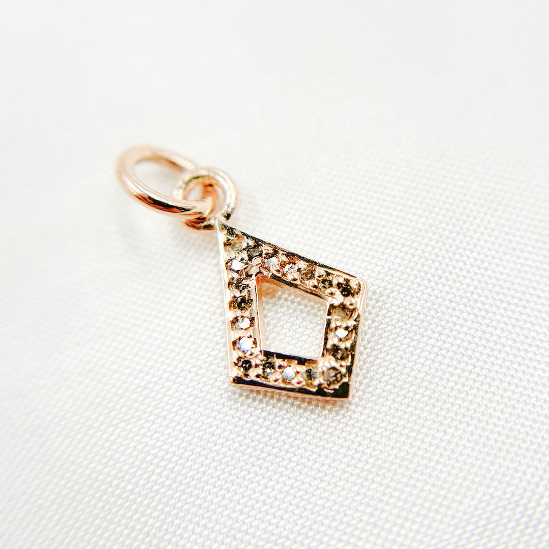 DC360. Diamond Sterling Silver Rhombus Charm