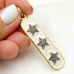 Load image into Gallery viewer, DP465A. Diamond Sterling Silver Oval Stars Enamel Pendant
