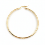 Load image into Gallery viewer, GER153. 14K Solid Gold Hollow Diamond Cut Hoop