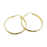 Load image into Gallery viewer, 14K Gold Diamond Cut Hoop Earrings. GER76
