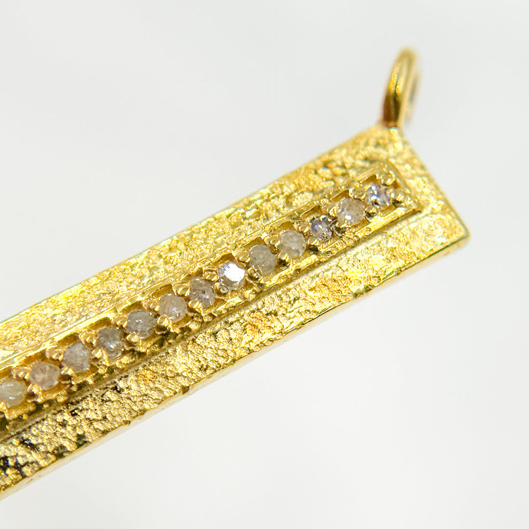 DC222. Diamond Sterling Silver Rectangle Pendant