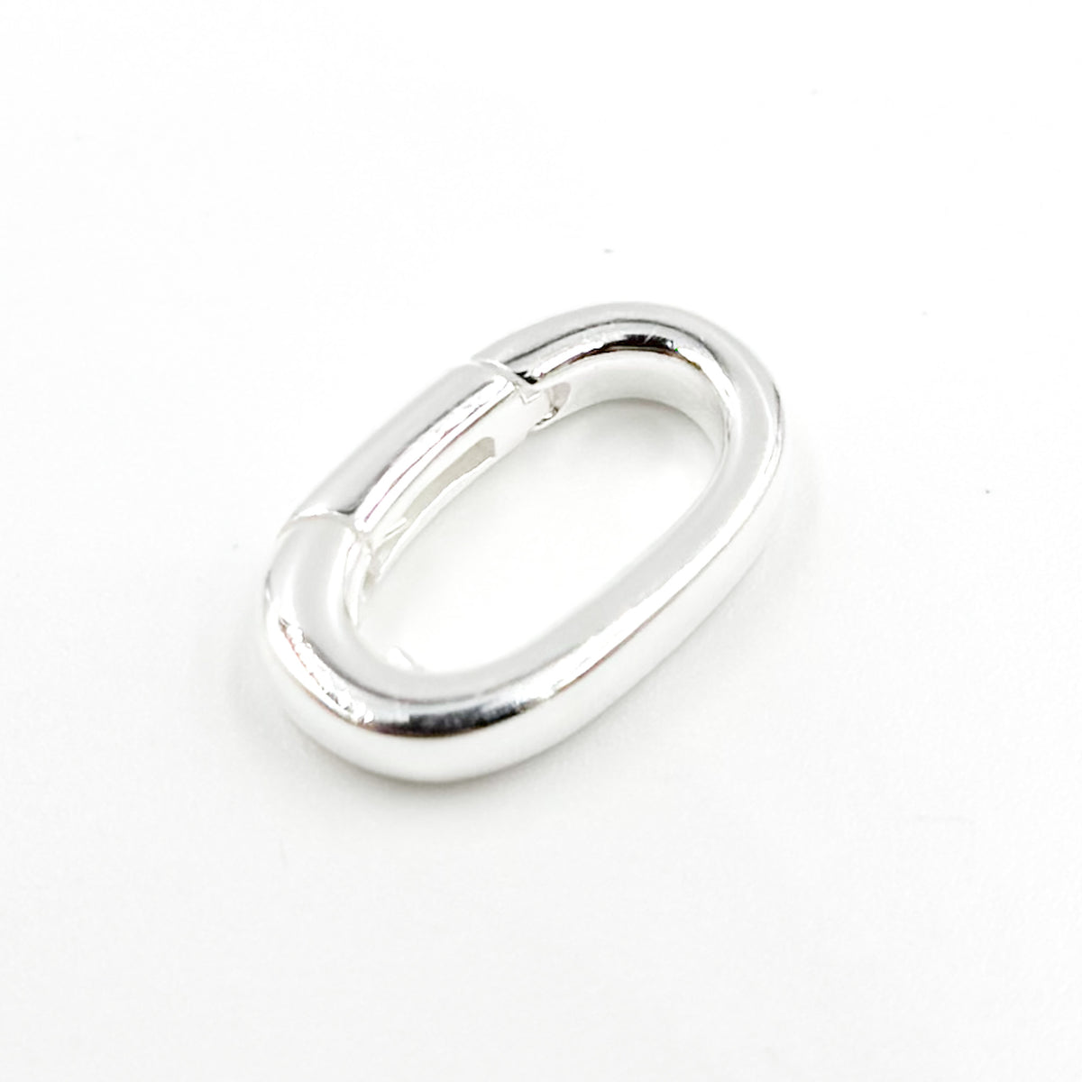14MM White Sterling Silver Oval Clasp