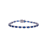 Load image into Gallery viewer, CB97295BS5X3. 14K Solid White Gold Diamond and Blue Sapphire Bracelet