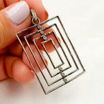 Load image into Gallery viewer, DP483. Diamond &amp; Sterling Silver Rectangle Pendant
