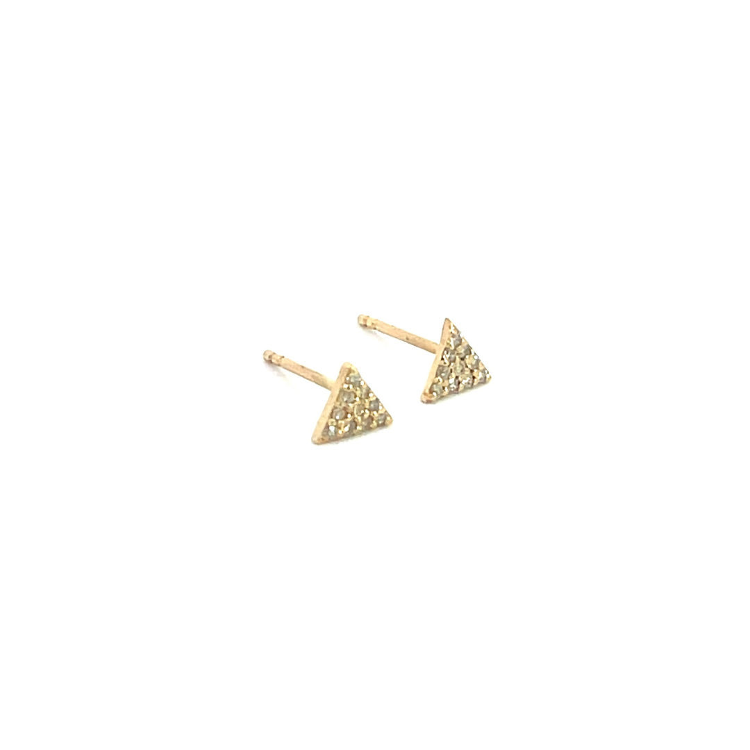 14K Solid Gold and Diamonds Ray Earrings. GDT15