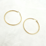 Load image into Gallery viewer, GER159. 14K Solid Gold Hollow Smooth Hoop
