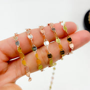 Z122GSR. White Silver, Gold Plated, and Rose Gold Plated Silver Marina Chain