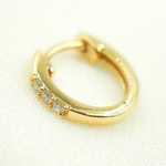 Load image into Gallery viewer, EHA56862. 14K Yellow Gold Diamond Huggie Hoop Earrings
