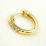 Load image into Gallery viewer, EHA56862. 14k Solid Yellow Gold Diamond Huggie Hoop Earrings