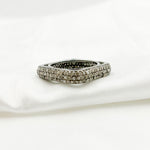 Load image into Gallery viewer, DE01. Diamond Black Rhodium Sterling Silver Square Ring