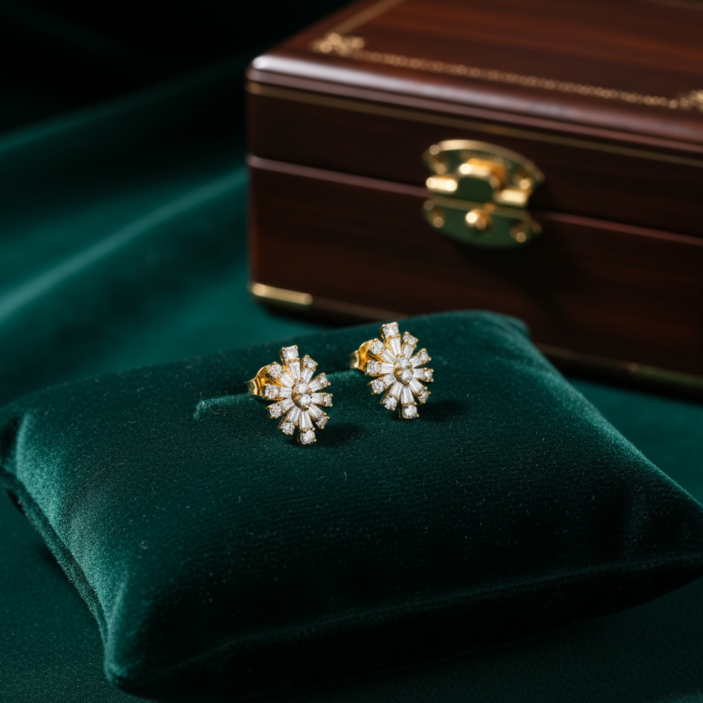 ER421158. 14k Solid Yellow Gold Oval Diamond Studs