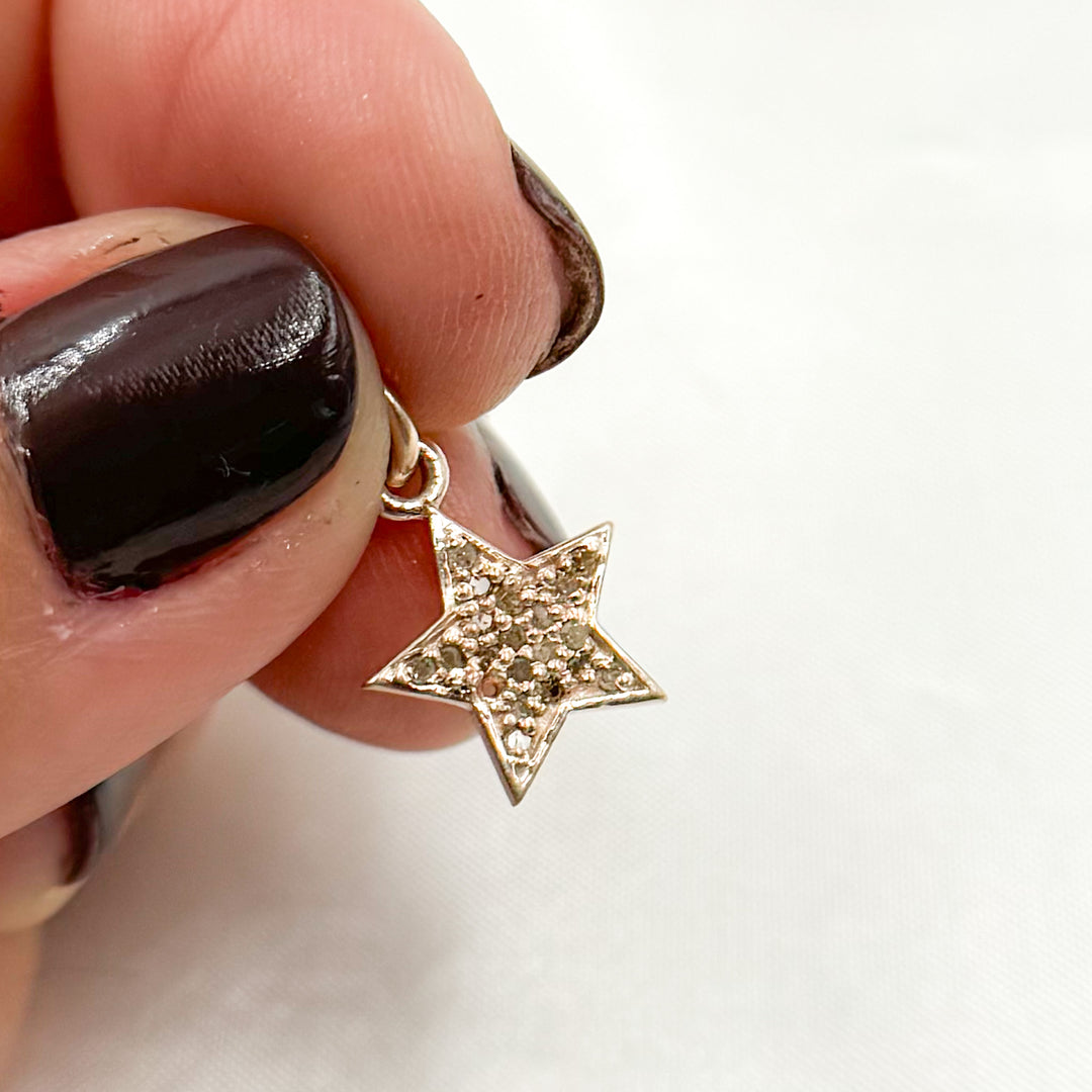 DC396. Diamond Sterling Silver Star Charm